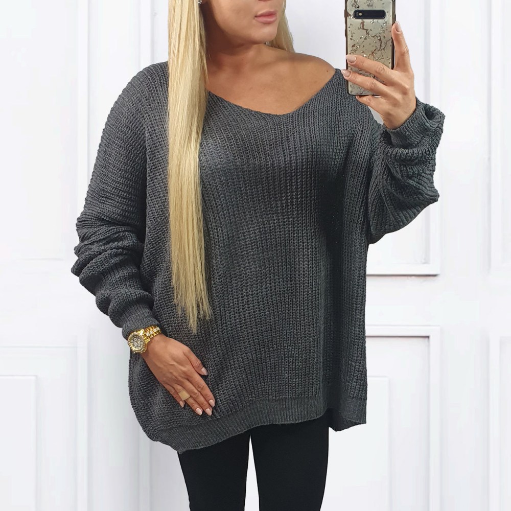Sweter damski Duży w Szpic  kod 3049